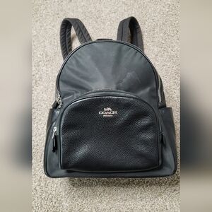 Coach New York Black Leather Gray Mini Backpack Authentic